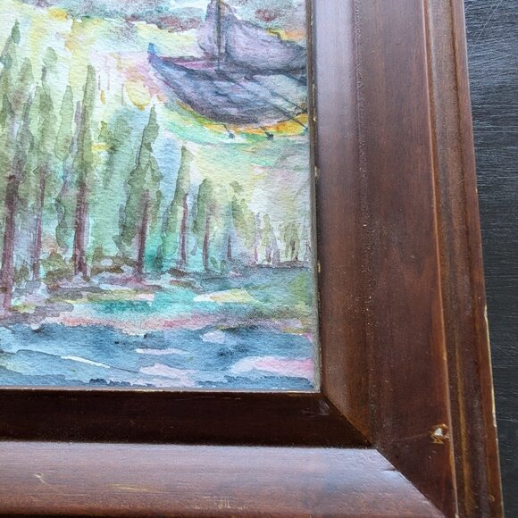 "Dream Flight" Original 5"x7" Framed Watercolor Painting - Fairytale Art - Picture 7 of 7